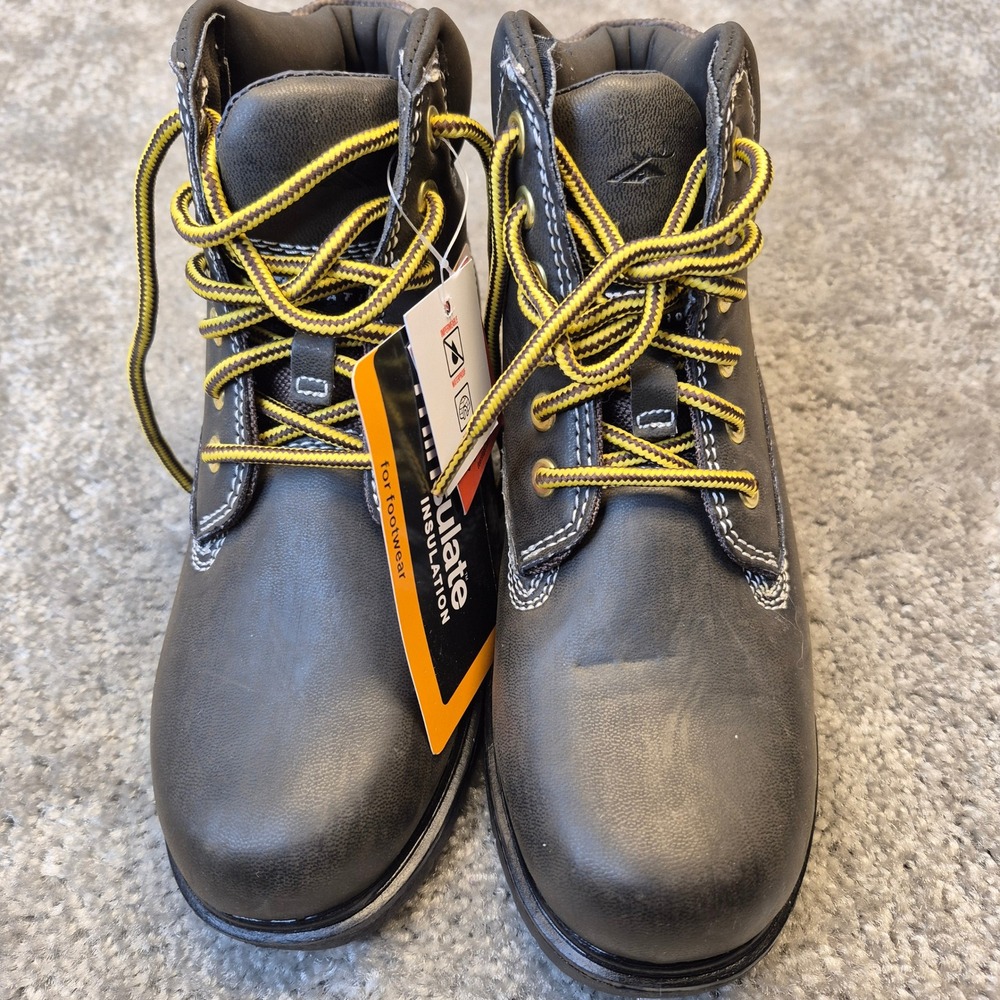 NEW Deer Stags MAK2 Kids Insulated Work Boots Dark Grey Brown Size 2M‎